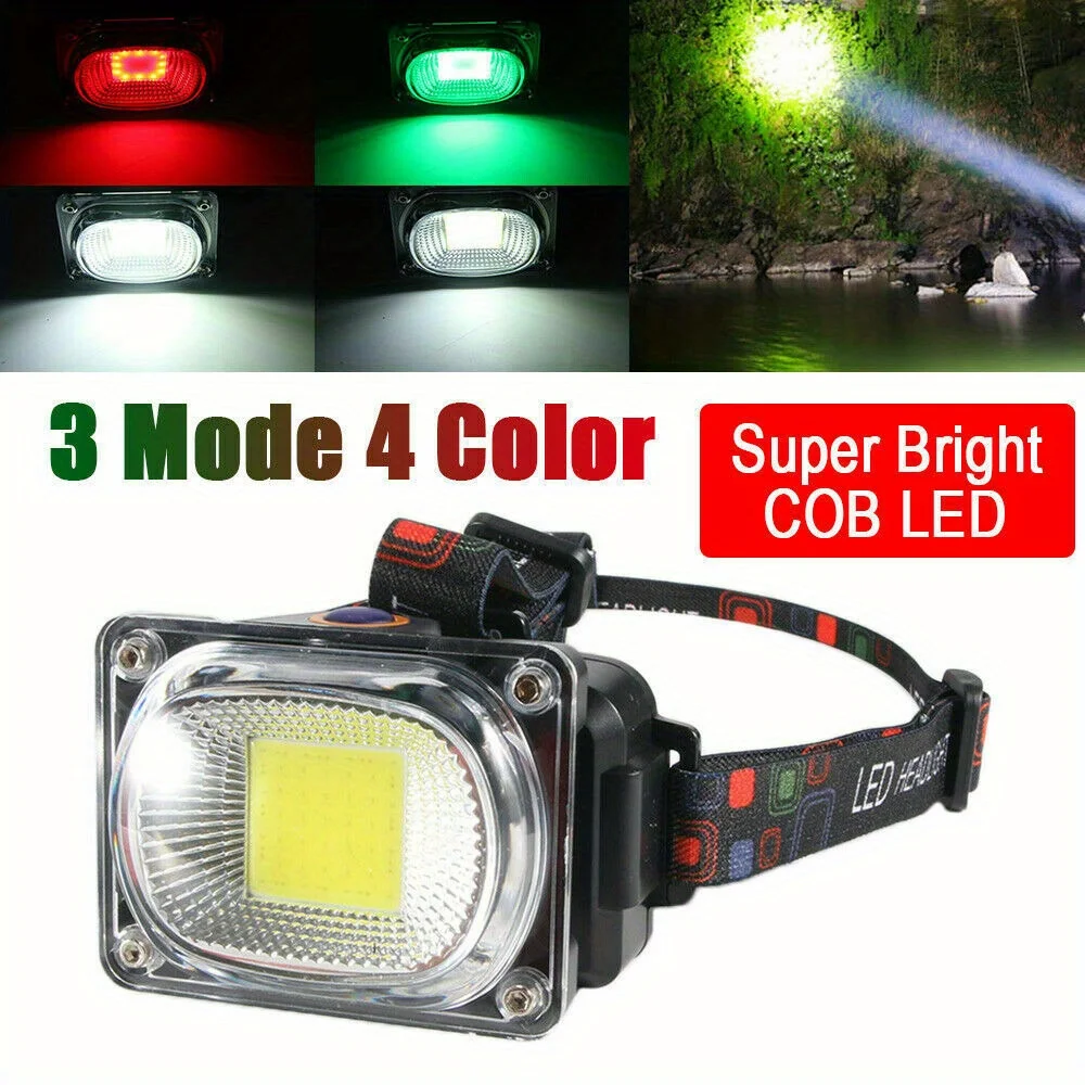 

High Lumens COB Work LED Headlamp Rechargeable Head Light Flashlight Torch Lamp Outdoor Waterproof Headlight