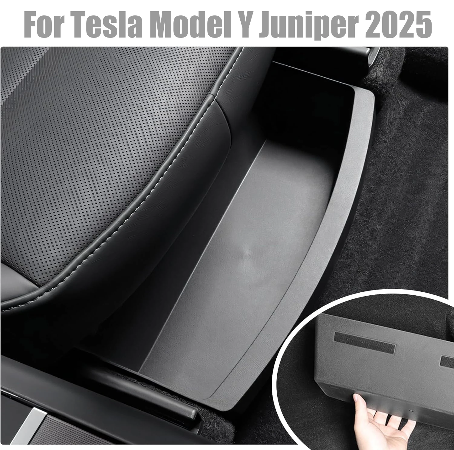 For Tesla Model Y Juniper Launch 2025 2026 Under Seat Storage Box Case TPE Car Organizer Vehicle Underseat Drawer Tray Accessory