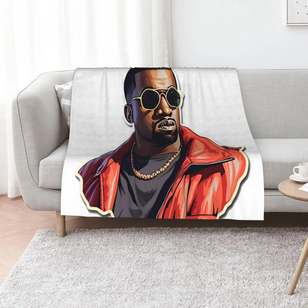 kanye west Throw Blanket Luxury Loose Luxury Throw Personalized Gift Soft Plaid Bed Blankets