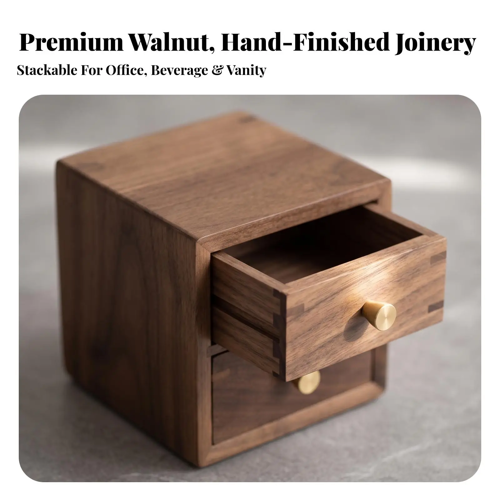 Composite Wood Drawer Storage Box for Desk Organization Pen Pencil Holder with Smooth Finish for Office Supplies