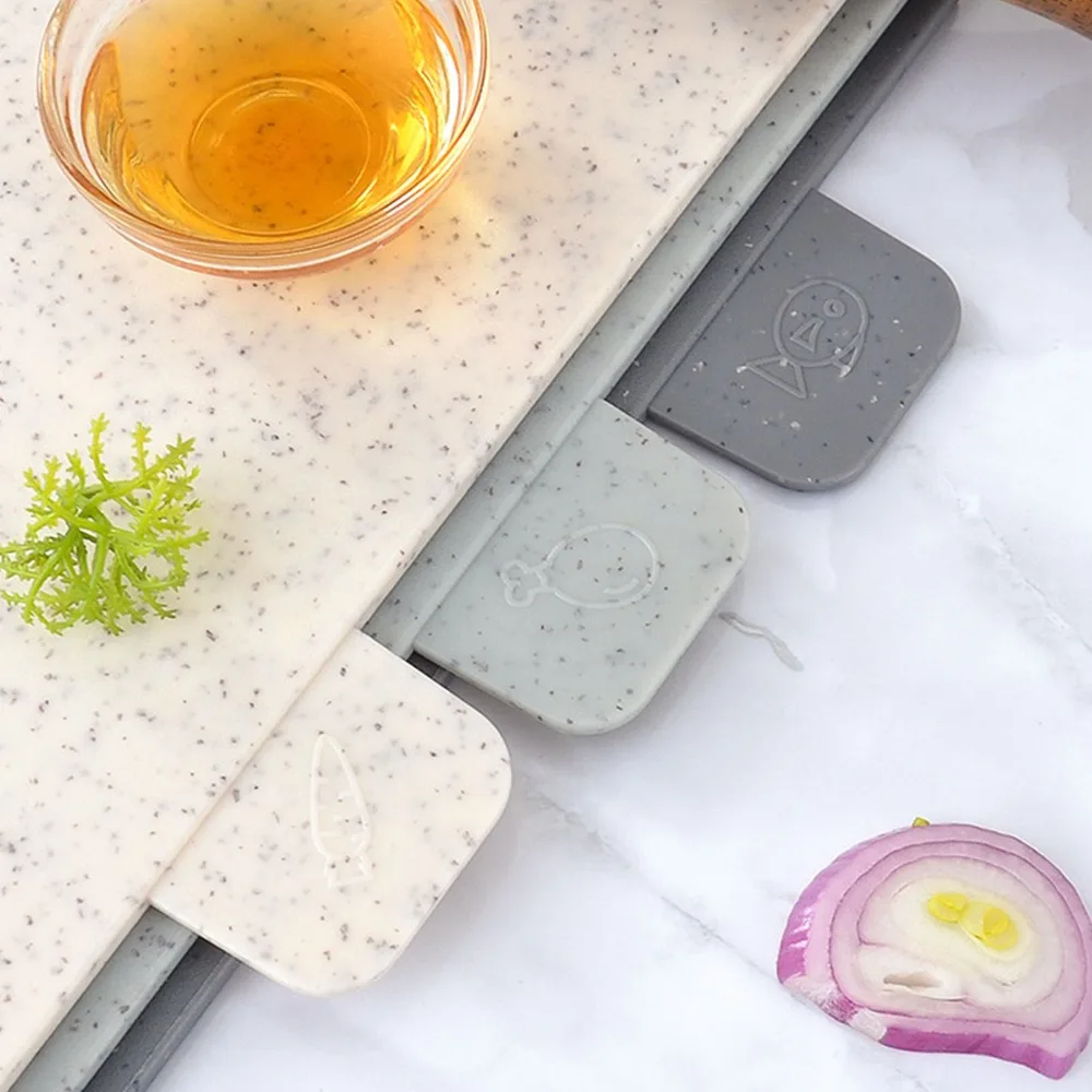 Plastic Cutting Board Set Smooth Surface Grey Beige Chopping Board Set Reusable with Storage Box Cutting Board Home Kitchen
