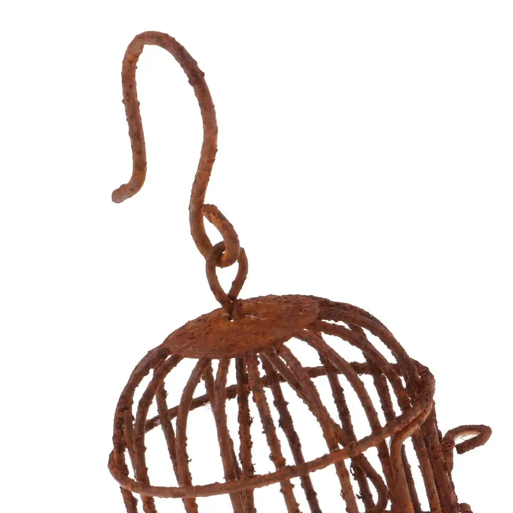 กรงวินเทจ 1:6 พร้อมไม้แขวนเสื้อ ของตกแต่งสวนนางฟ้าบ้านตุ๊กตา