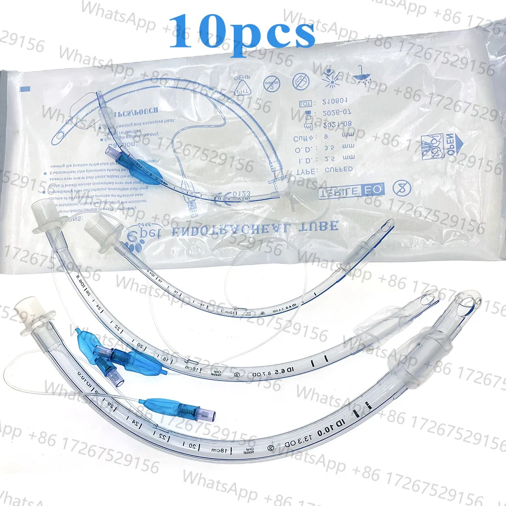 Pet Cat Dog Rabbit Monkey Use Endotracheal Tube With Cuff  Balloon Airbag ET Tube Disposable Medical Disposable Emergency 10PCS