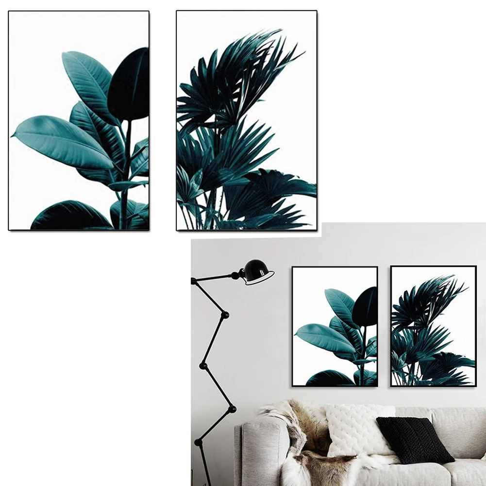 2Pcs / Set Creative GREEN PLANT Canvas Art Print Wall Poster Wall Pictures Painting Wall Art For Bedroom Living Room Home Decor