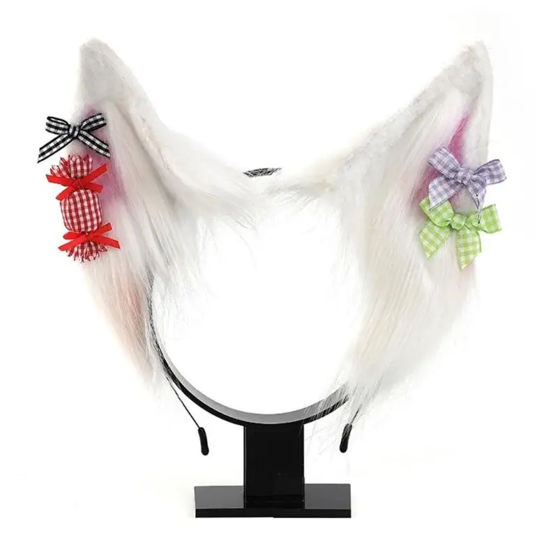 

R1WE Furry Ear Hairhoop Girl Role Play Party Props Headband Cosplay Costume Headpiece
