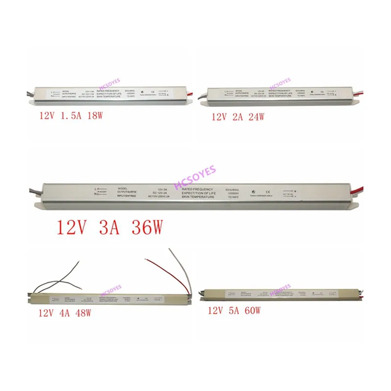 

DC12V 2A 3A 4A 5A 18 Вт 24 Вт 36 Вт 48 Вт 60 Вт ультра тонкий импульсный Светодиодный источник питания трансформатор тонкая рекламная коробка знак