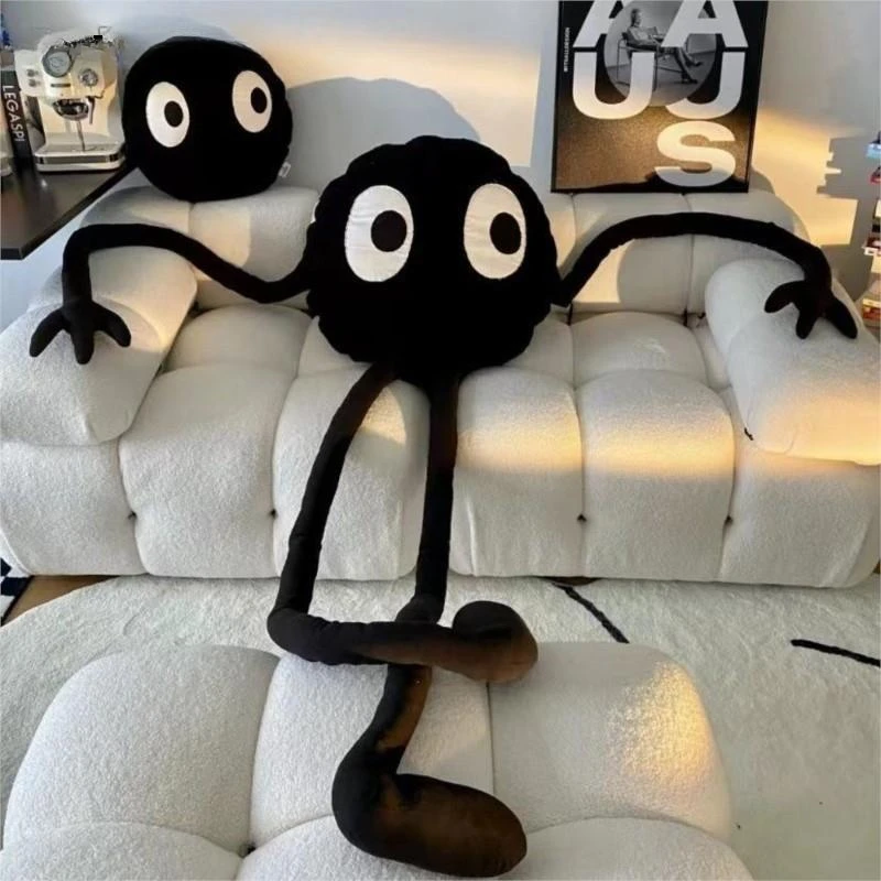 

Cartoon Doll Black Briquettes Doll Pillow Creative Cute Sofa Bedroom Pillow Plush Toy Home Decor Photo Props Friend Gift