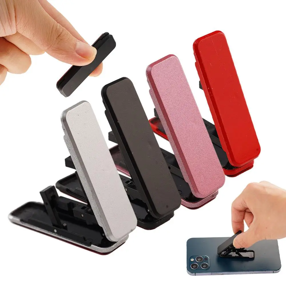 Mini Folding Phone Holder Desktop Ultra Thin Phone Carrying Holder Integrated Paste Decoration Mobile V3D5