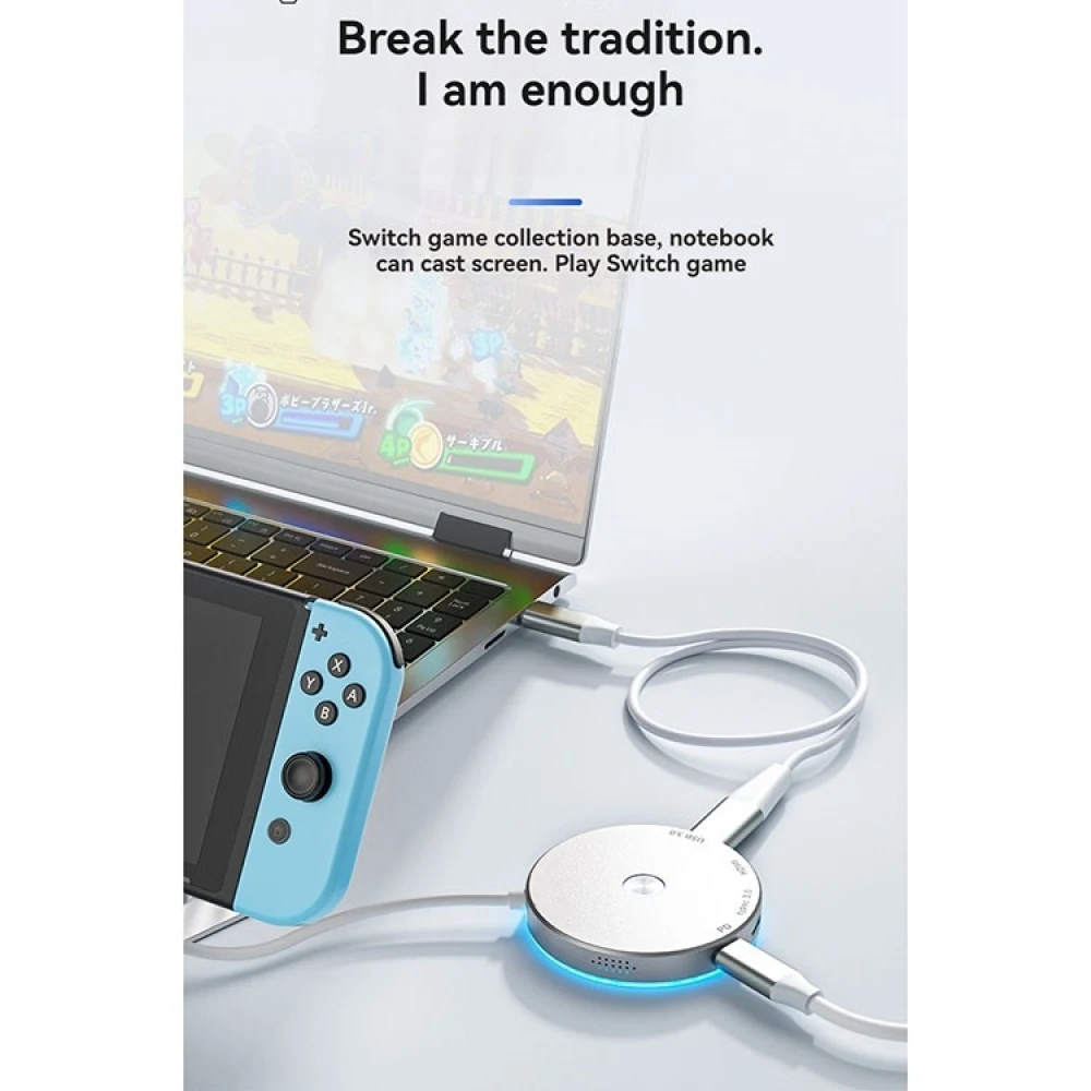 Portable Switch Game Console Video Capture Card Expansion Dock Type-c Interface PC / Laptop Screen Cast Converter