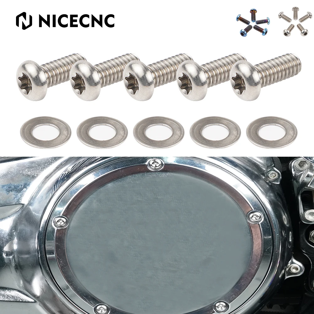 Titanium Alloy Clutch Cover Bolts Derby Cover Screws For Harley Davidson Touring Trike CVO Road Glide Road King Street Glide