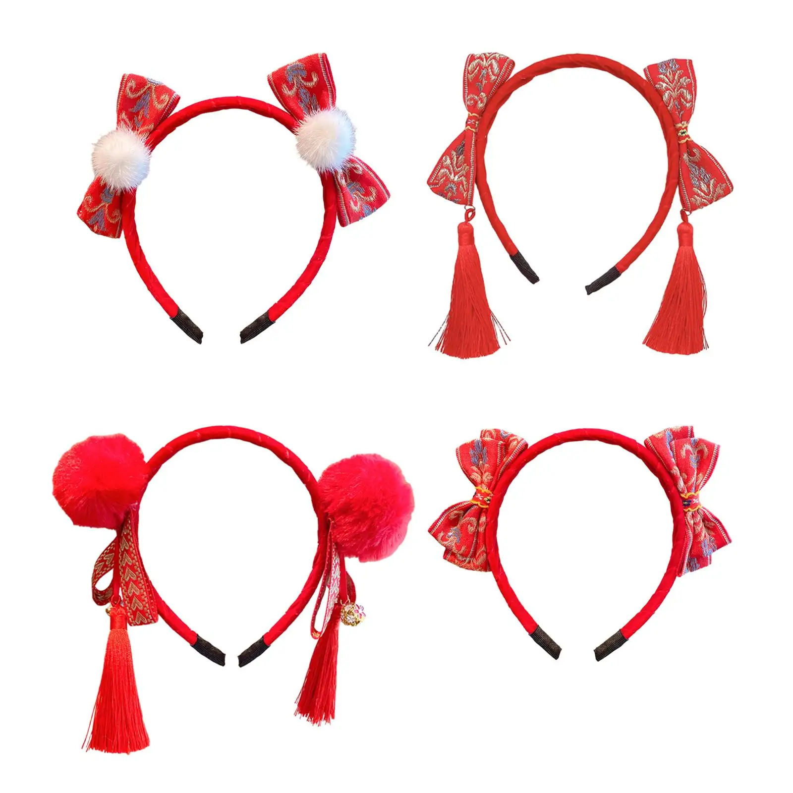 Chinese New Year Headband Hair Accessories Fancy Dress Headdress Adorable Hairband for Carnival Holiday New Years Eve Prom Xmas