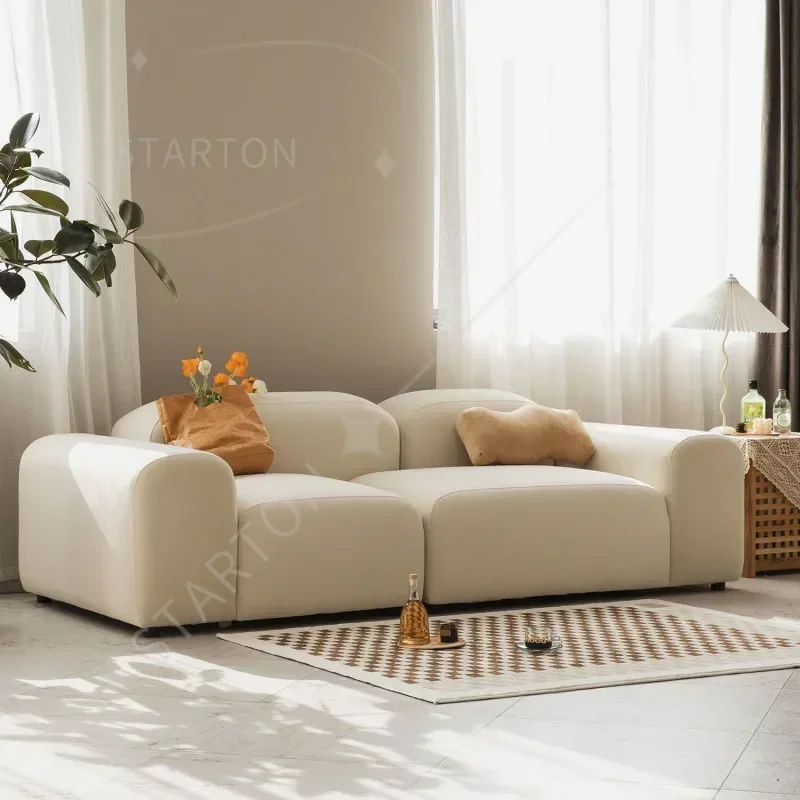 Vintage Tofu Module Sofa Bread and Cream Homestay Simple Modern Living Room Small Unit Bedroom Internet Famous Style