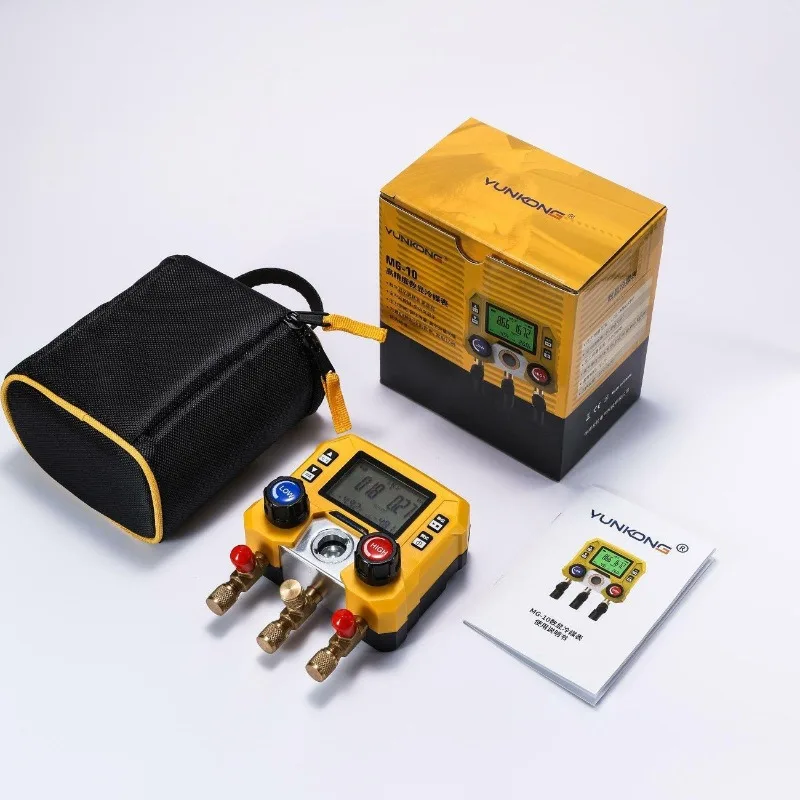 Digital Refrigerant Manifold Gauge HVAC Air Conditioning Pressure Gauge for AC Charging Multi-split and Cold Storage Service