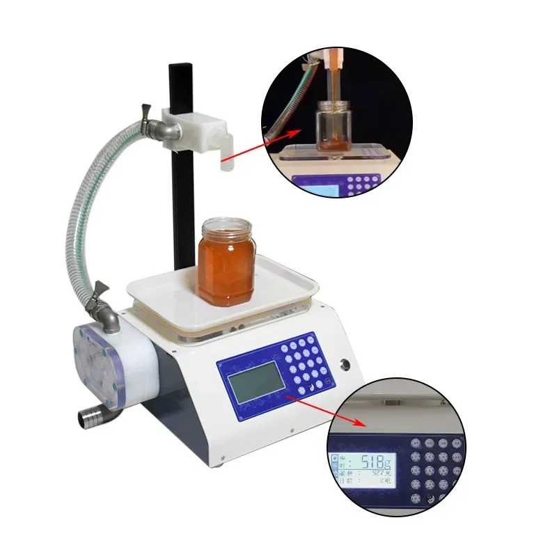 Semi-Automatic Viscous Honey Hand Sanitizer Filler Liquid  Weighing Bottle Syrup Oral Liquid Filling Machine