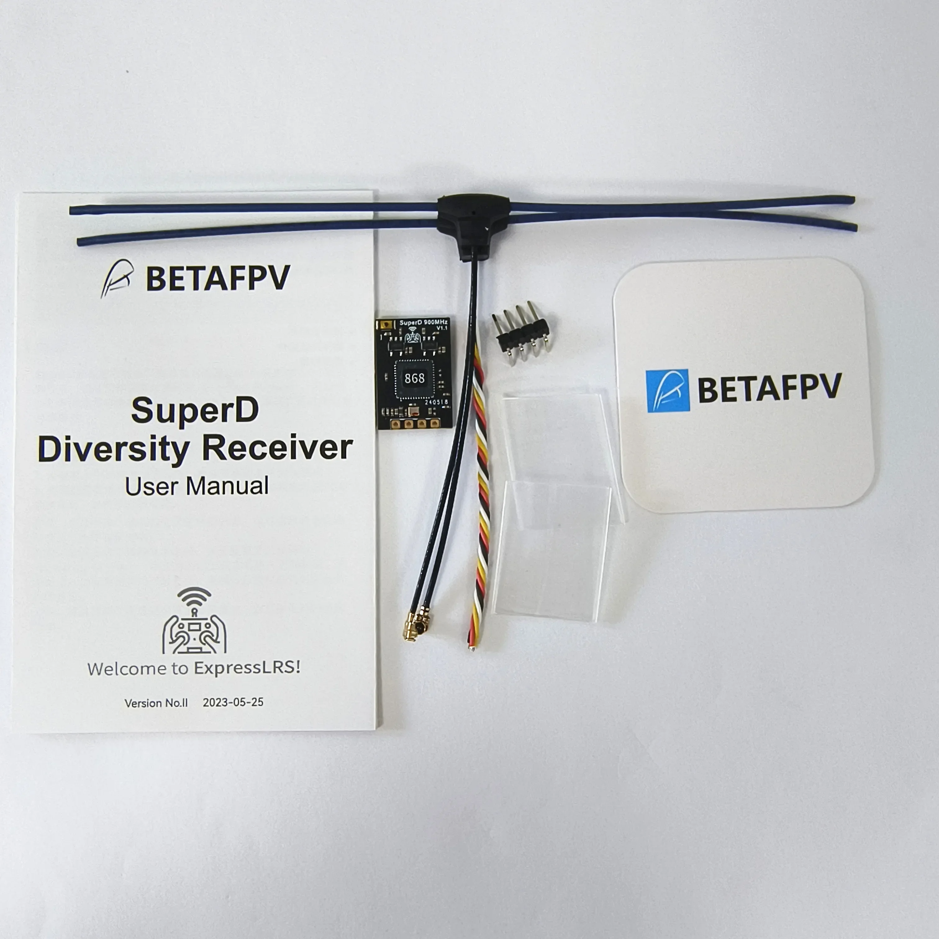 BETAFPV 슈퍼D ELRS FPV 프리스타일 장거리 고정익 드론용 다이버시티 리시버, DIY 부품, 2.4G, 918MHz, 868MHz