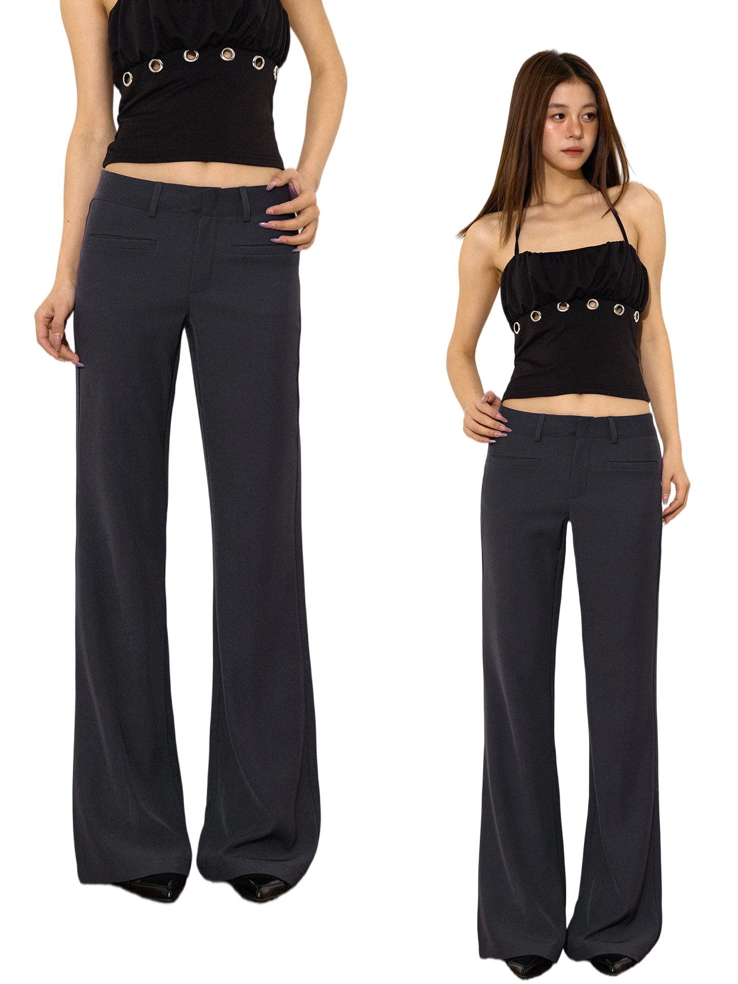 

Женские повседневные брюки с низкой талией и микро-клешем, облегающие длинные брюки SOHOT, новинка, модные, из полиэфирного волокна