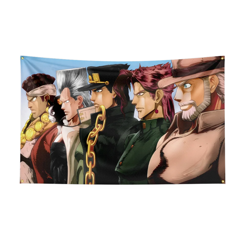 3X5 Ft J-Jojo Bizarre Avonturen Vlag Polyester Digitale Drukbanner Voor Garage Wanddecoratie Buiten De Deur