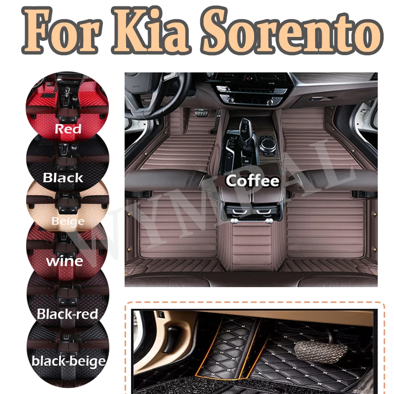 

Luxury Custom Car Floor Mats For Kia Sorento 2006 2007 2008 Auto Automotive Leather Men Women Car Mats Full Coverage