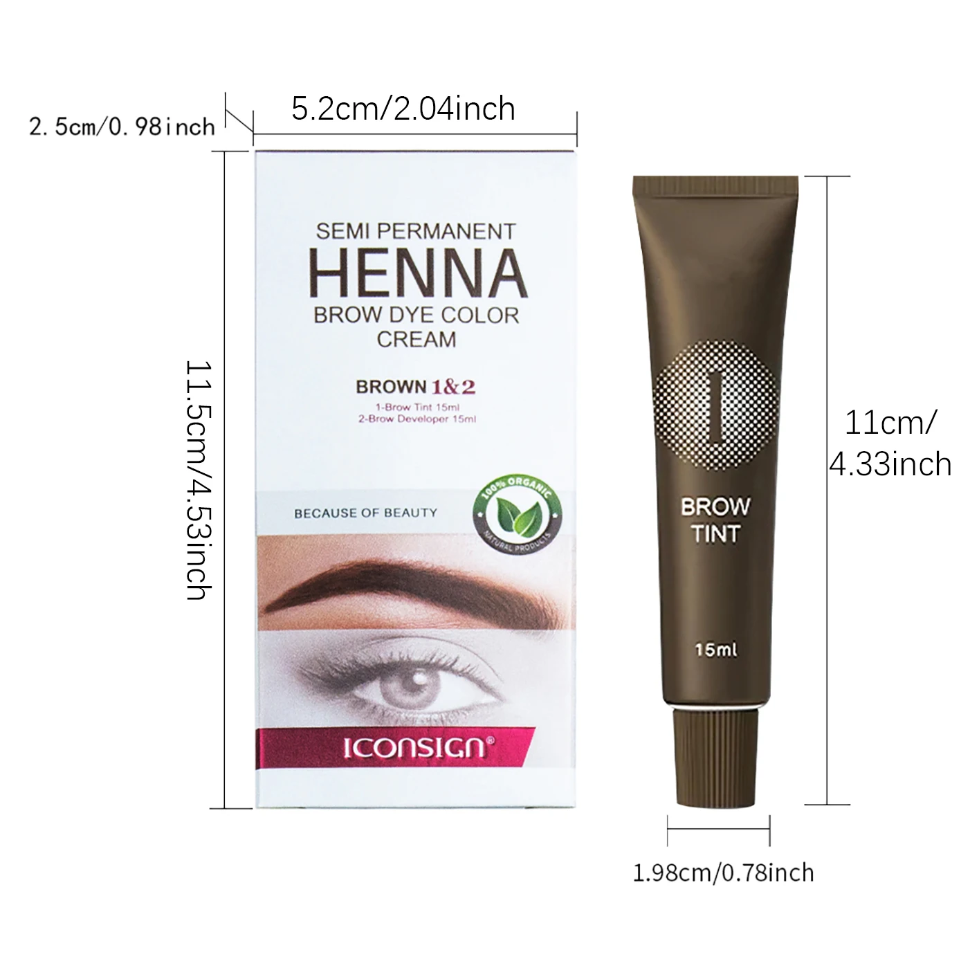 Henna Eyelash Brow Dye Tint Professional Lash Eyebrow Dye 15-minutowy szybkoschnący krem do brwi Półtrwały makijaż brwi Czarny