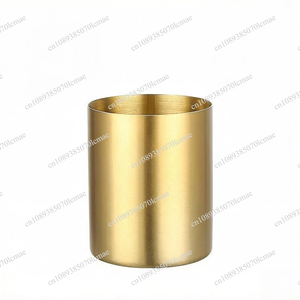 Stainless steel pen holder storage Stainless steel cup liner Office creative desktop Simple light luxury Round modern stationery