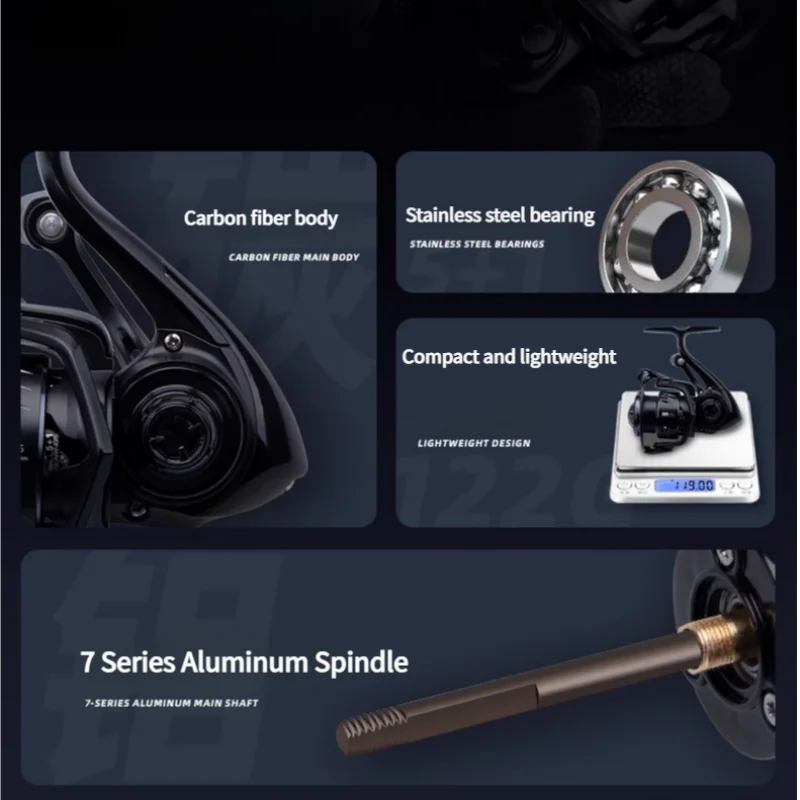 Mavllos S2 نسبة بكرة الغزل الصغيرة من الكربون 5.2:1 800S 1000S 119g ضوء دوار منخفض القصور الذاتي مقاوم للماء بكرة صيد مضادة للصدأ #4