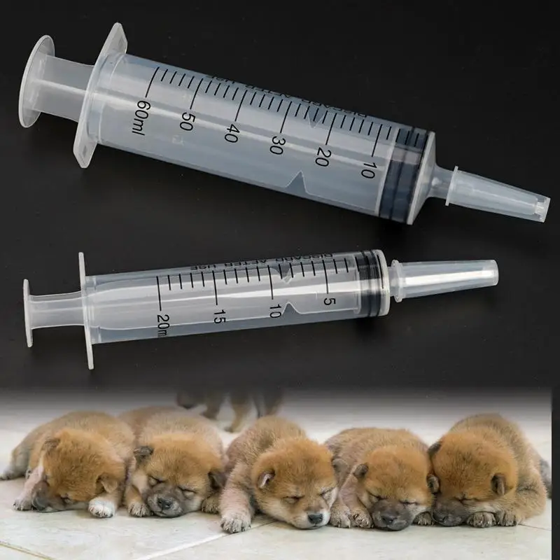 プラスチック製の注射器フィーダー,個別に密封された測定液体,ペットの子猫と子犬の給餌ツール,針なし,20ml, 60ml, 10個