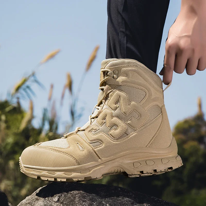 

Men's High-Top Outdoor Boots Autumn Winter New Style Climbing Tactical Boots Mountain Off-Road Comfortable Work Safty Shoes