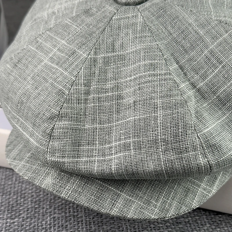 Summer Newsboy Caps Flax Breathable Gatsby Cap Fashion Beret British Men Women Flat Hat