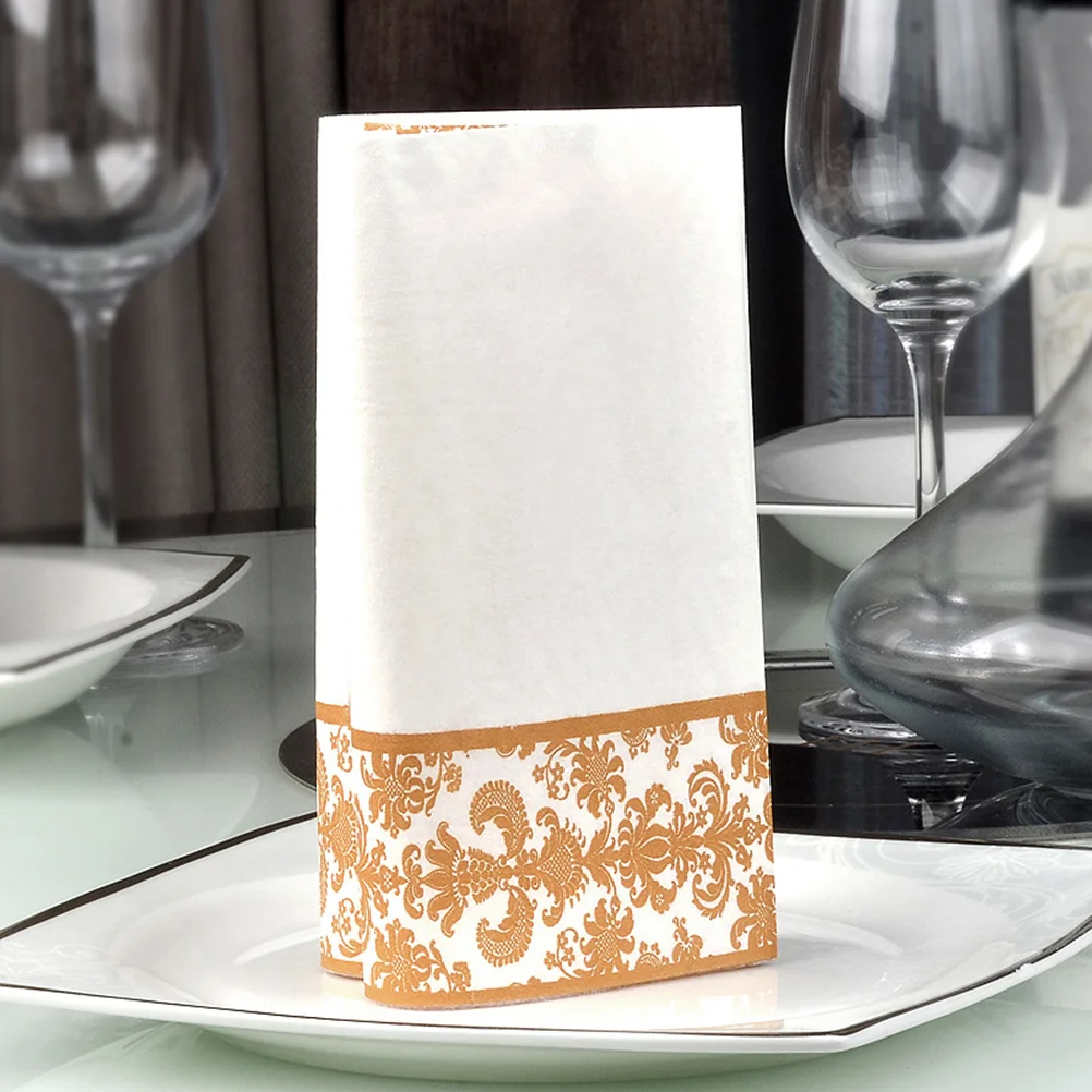 Guardanapo de papel descartável para restaurante, tecido impresso, uso diário, transporte da gota, 100 pcs