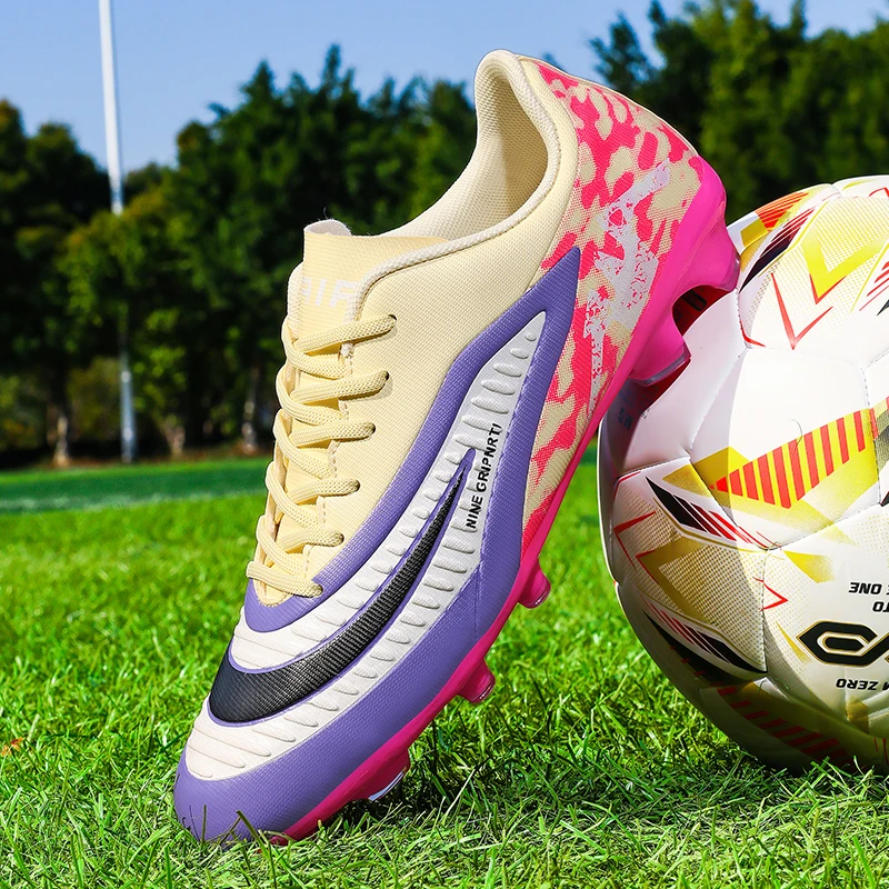 

New Men High-qualityFootball Boots Outdoor Soccer Shoes Cleats Match Training TF/FG Grass Ankle Long Spikes Sport Hot-selling