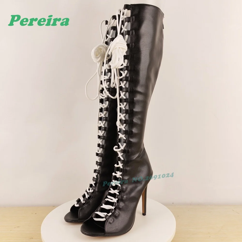 

Черные сандалии-гладиаторы с перекрестной завязкой, зимние женские ботинки на шпильке с открытым носком, новинка 2026, роскошная обувь с молнией сзади