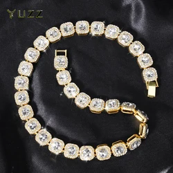Luxury Rhinestone Square Iced Out Tennis Chain Necklace Bracelet For Men 13MM Chains Hip Hop Jewelry Link Wome On The Neck Gift