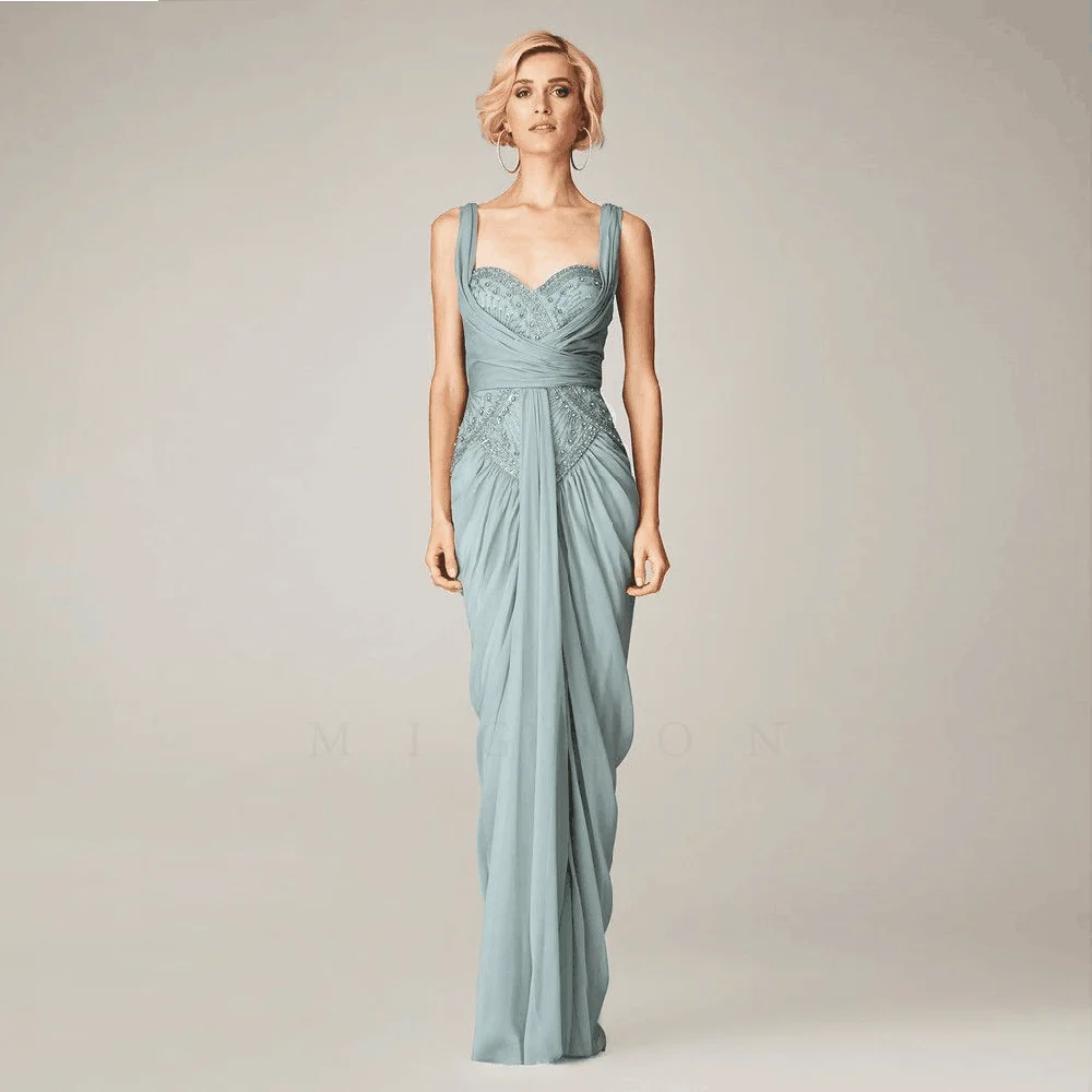 Exquisite Evening Dresses Women Square Collar High Quality Banquet Celebrity Crystals Sequins Female Gowns Sleeveless Pretty