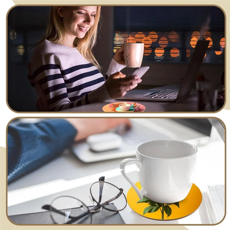 12 Pcs Sublimation Coasters 4 X 4 Inch Hardboard Coaster Cork And MDF Blank Coasters Sublimation Car Coasters Durable