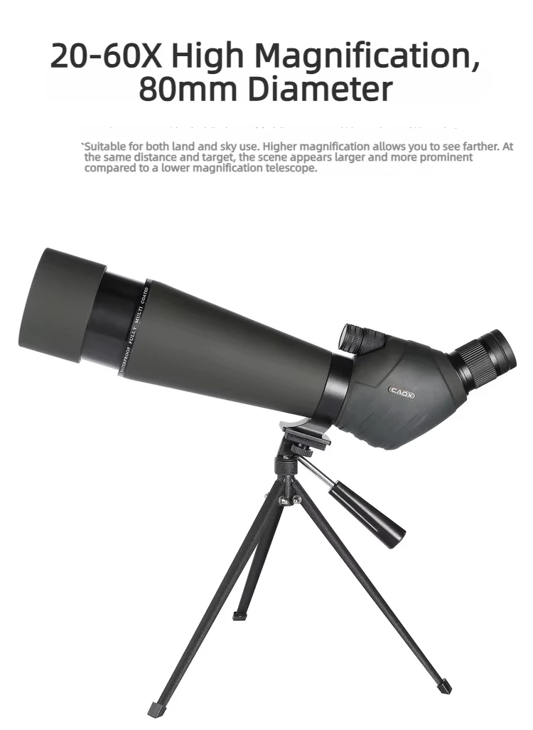 CAOX 20-60x80 Vogelbeobachtungsfernglas Hochleistungs-HD-Monokular-Teleskop für Outdoor-Zielbeobachtung und Live-Streaming – Detail 5