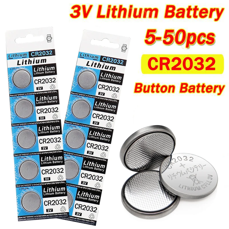 NEW 5-50PCS 3V CR2032 Lithium Button Battery CR 2032 Coin Cell Watch Batteries For Remote Control Toy Clock Calculator