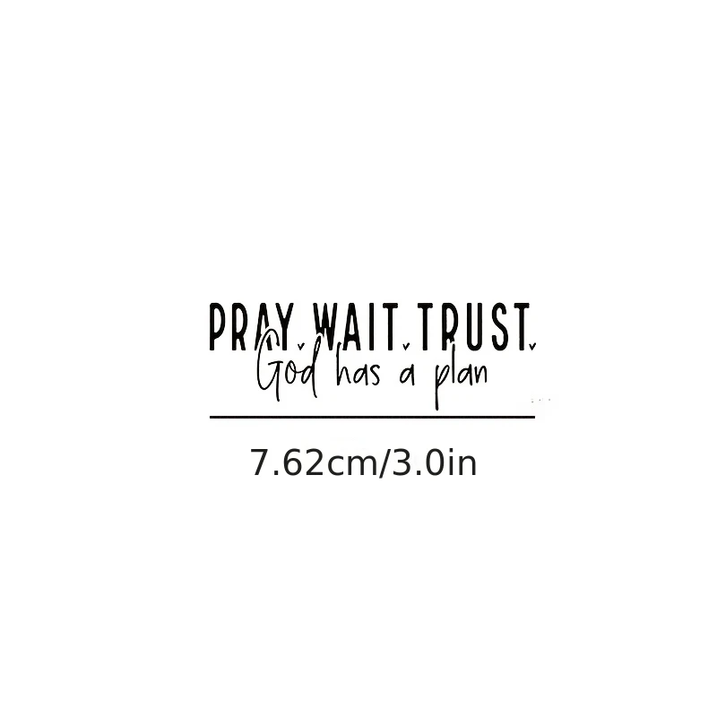 Pray Wait Trust God Sticker Christian Faith Vinyl Decal Car Rearview Mirror Funny Quote Inspirational Decor Gift