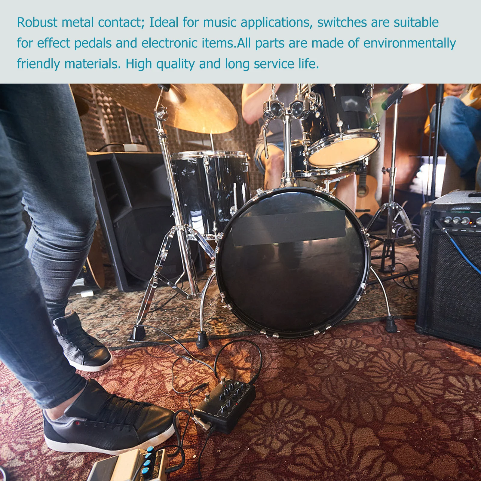 

3Pcs Guitar Effect Foot Switch Small Size Full Metal Shell Lightweight Parts Guitar Foot Instrument Fittings Instrument Supply