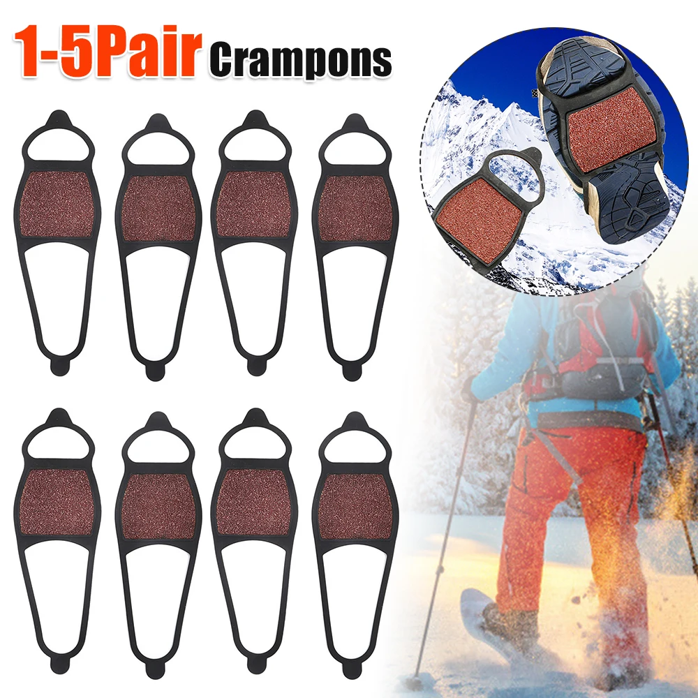 

Coarse Sand Ice Cleats Anti Slip Traction Ice Shoes Grippers Traction Snow Grips for Snowing Hiking Ice Fishing Mountaineering