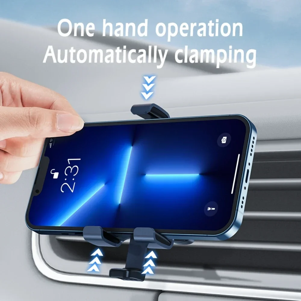 

KJOY Universal Gravity Car Phone Holder Air Vent Mount Clip suit for iPhone Xiaomi Huawei Samsung - Auto GPS Cell Mount Bracket