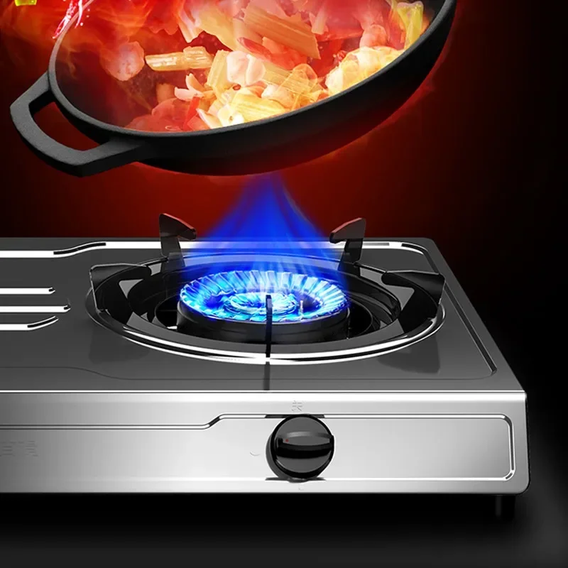 Gas Stove 4.5kw Large Firepower Stainless Steel Table Full Air Inlet Home Gas Stove Dual-cooker 12T Natural Gas 20Y LiquefiedGas