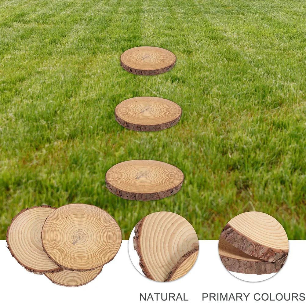 

Wood Chip Decoration Garden Log Stepping Stones Outdoor Beige Patio Paver Durable Wood DIY Walkway stones garden stepping stones