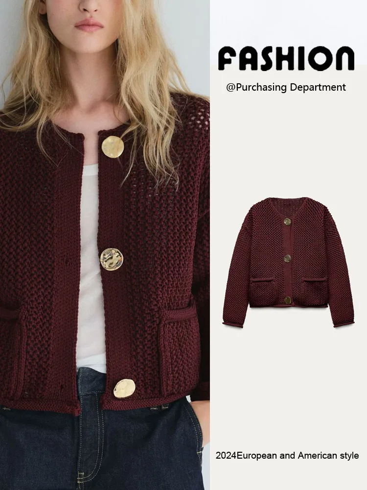 

Новое поступление, осенняя женская длинная вязаная куртка Lazy Sle, базовая круглая длина Ne Coarse Needle для поездок на работу Sle ort