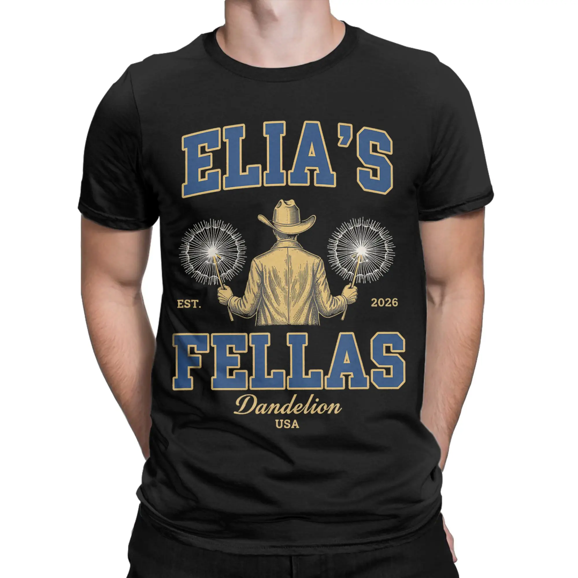 Elia's Fellas Western Cowboy Country T-Shirt Fashion T Shirts Short Sleeve Vintage Tshirt Summer 100% Cotton 4XL 5XL 6XL Clothes