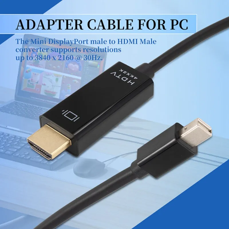 Mini DisplayPort to Cable 4K Mini DP to 6 Feet Cable for Air/Pro, Pro/Dock, Monitor, Projector-DTD2