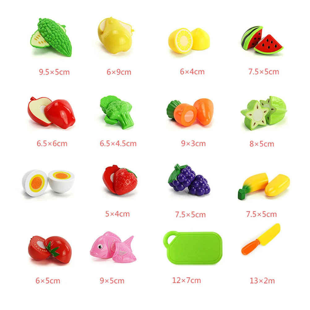 16-częściowy zestaw do krojenia owoców i warzyw, zabawka do udawania jedzenia dla maluchów, interaktywna kuchnia, edukacyjny prezent dla dzieci.