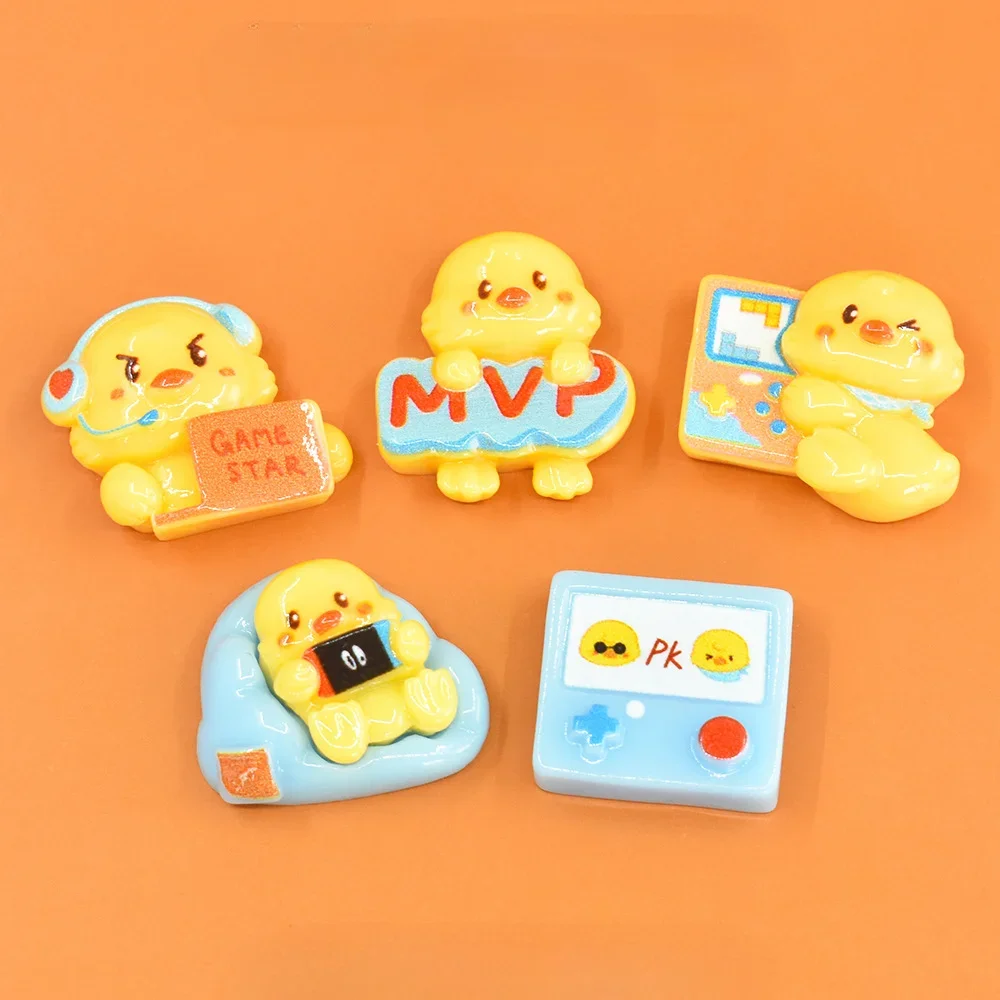Kawaii Mini Resin Cartoon Duck Charms Flatback Miniature Parts Decoden DIY Scrapbooking Supplies Accessories Figures Crafts Deco