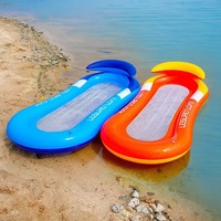Outdoor  Inflatable Floating Row Foldable Water Hammock PVC Summer Air Mattresses Swimming Pool Lounge Chair Water Sleeping Bed