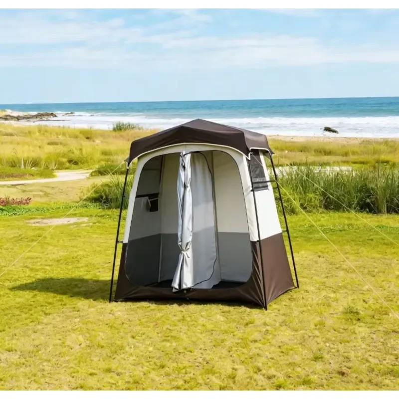 Portable outdoor changing tent with double room privacy for camping trips, beach showers, toilets and baths