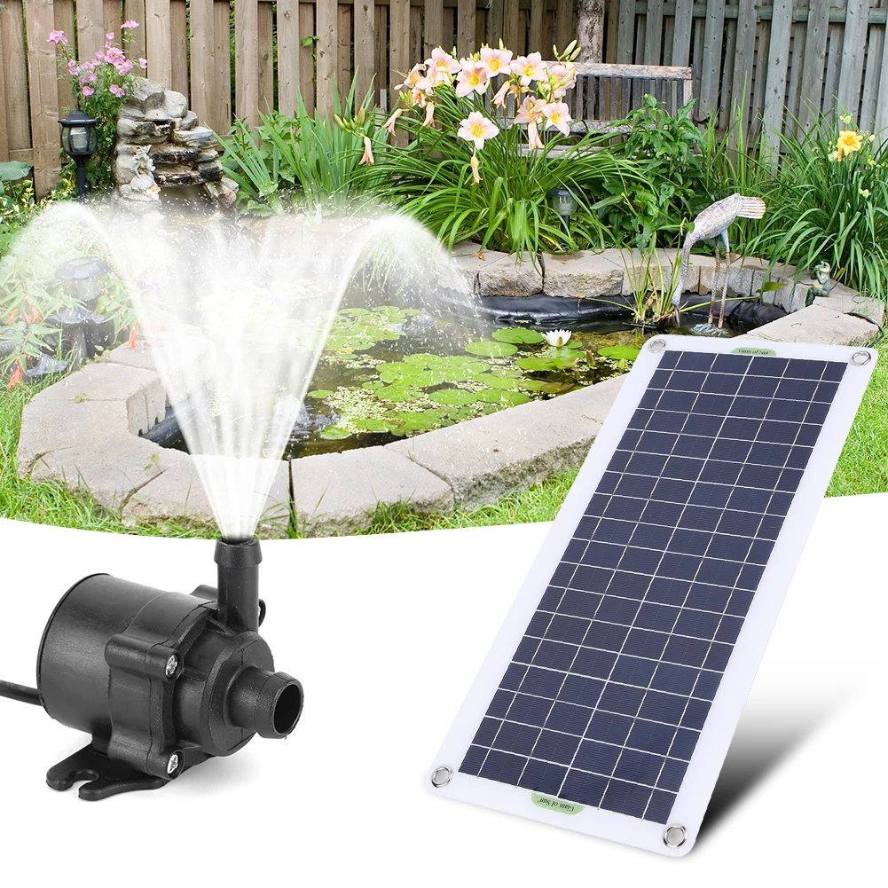 30W Solar Fountain Pump Mini Water Sprinkler Solar Powered Pump with Water Pump Watering System Energy Saving Kits for Garden